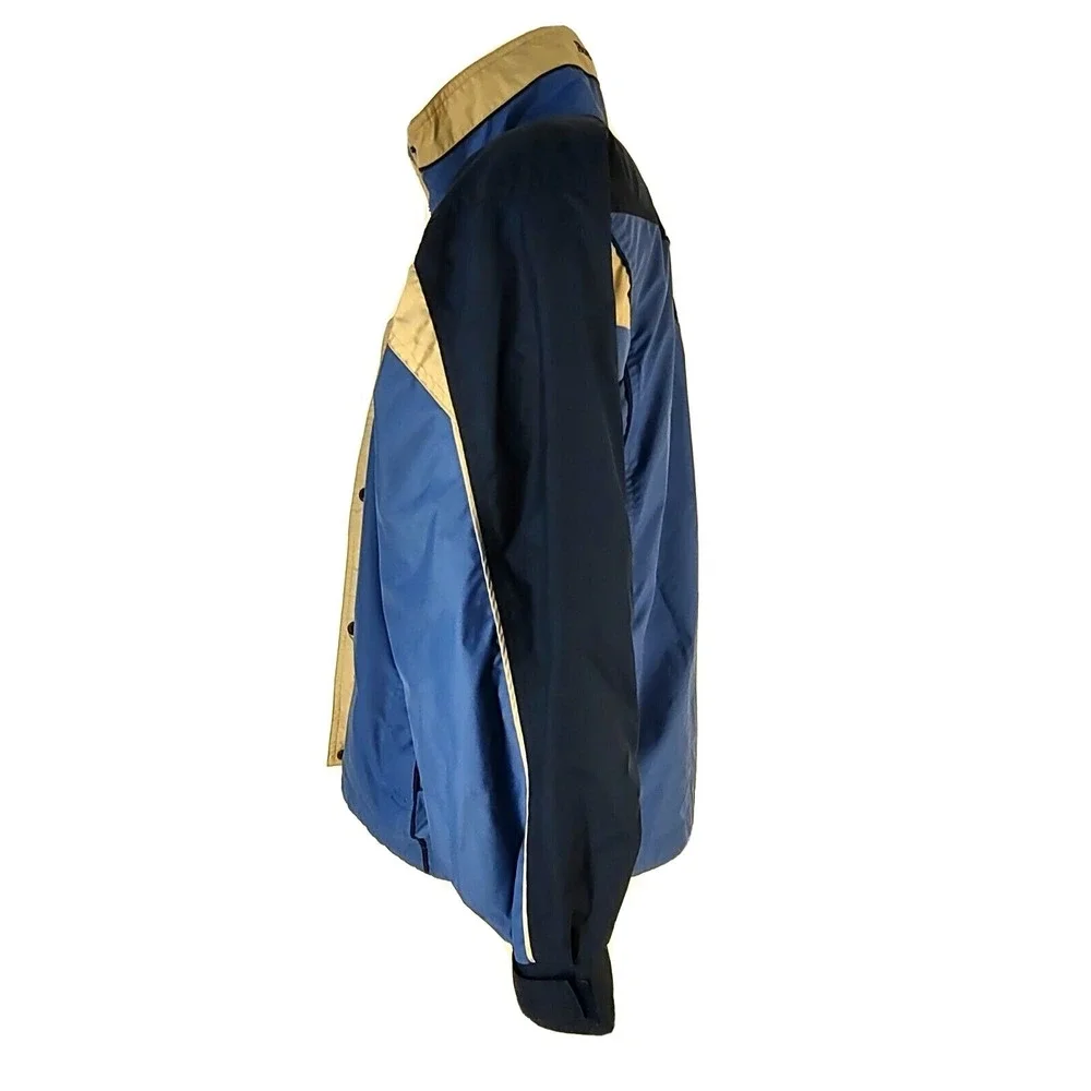 Columbia Jacket Windbreaker Boys Youth 14/16 Full Zip & Snap Closure Blue Yellow